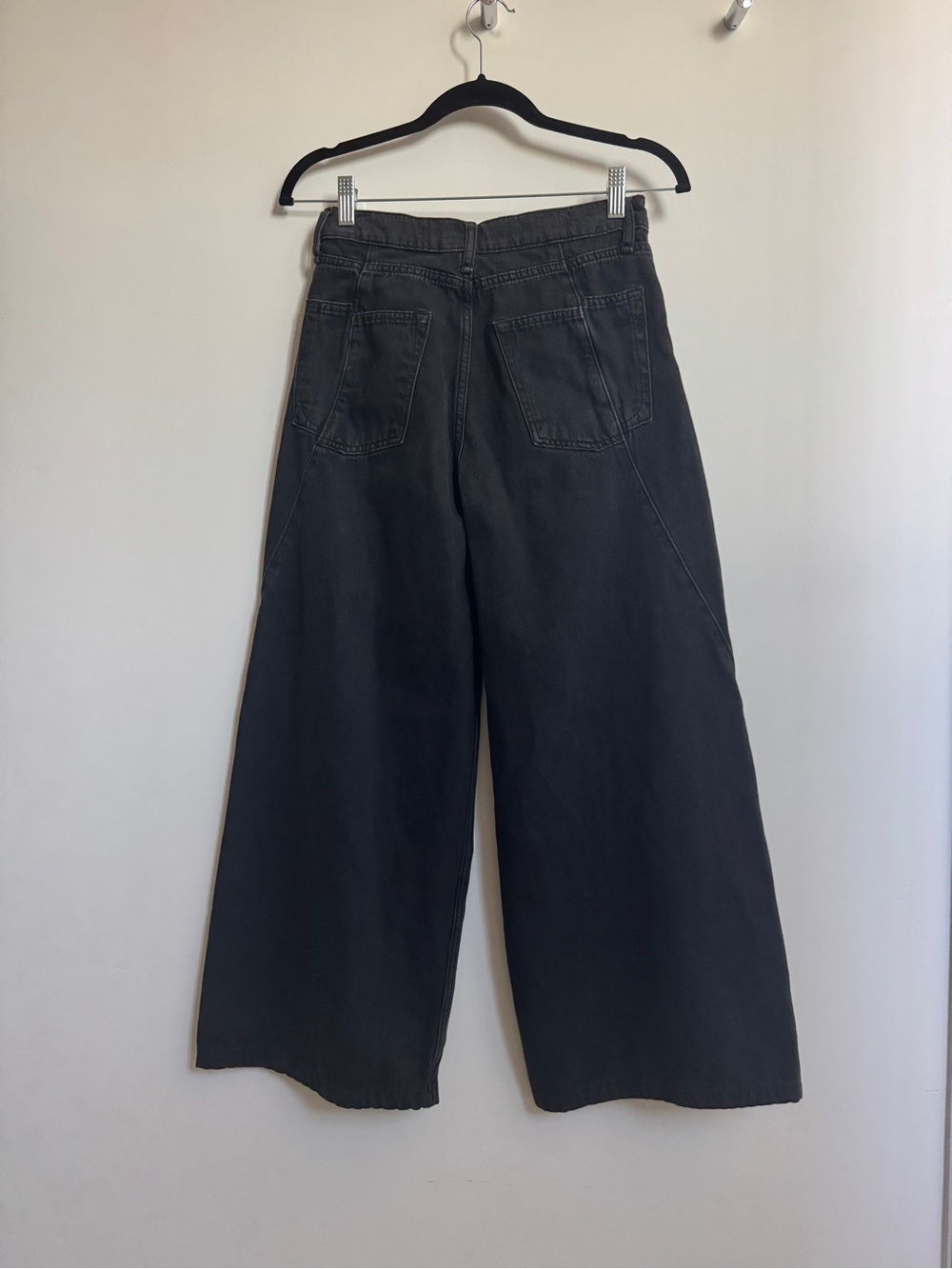 Rag & Bone Sofie Splice High-Rise Wide Leg Jeans - Black/Dark Grey Wide Jeans - Picture 3 of 9